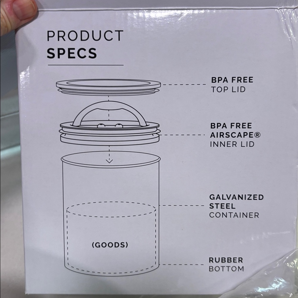Airscape Galvanized Steel airtight dry food Container - Picture 5 of 6